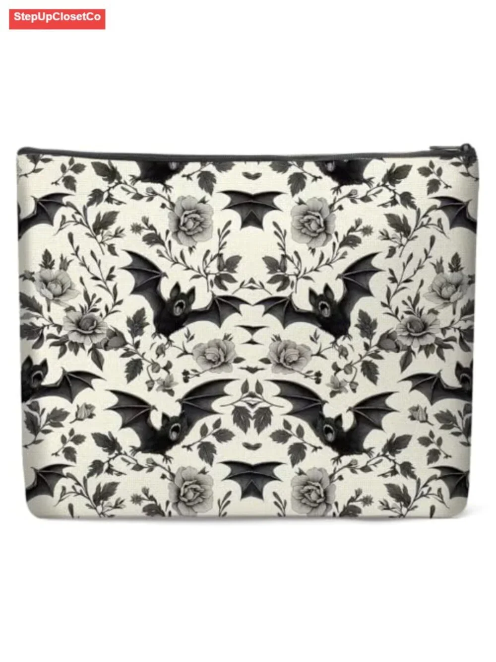 Canvas Makeup Bag Large Capacity Travel Pouch Zipper Closure with Lining